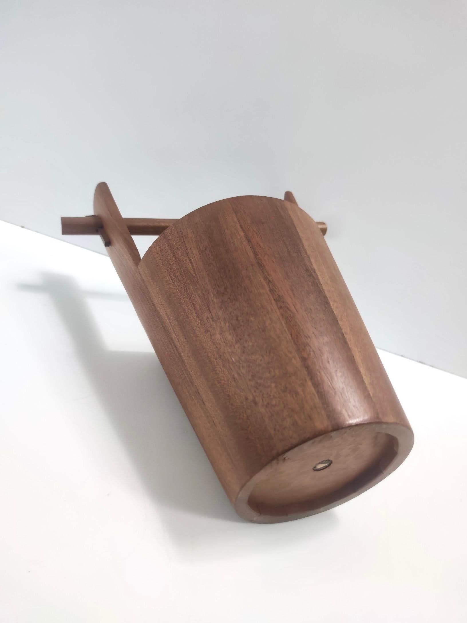 Postmodern Ebonized Beech Ice Bucket by Anri Form, Italy For Sale 1
