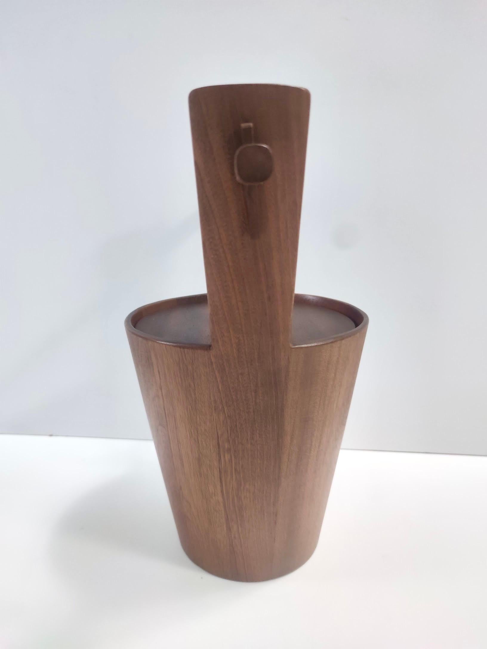 Postmodern Ebonized Beech Ice Bucket by Anri Form, Italy For Sale 2