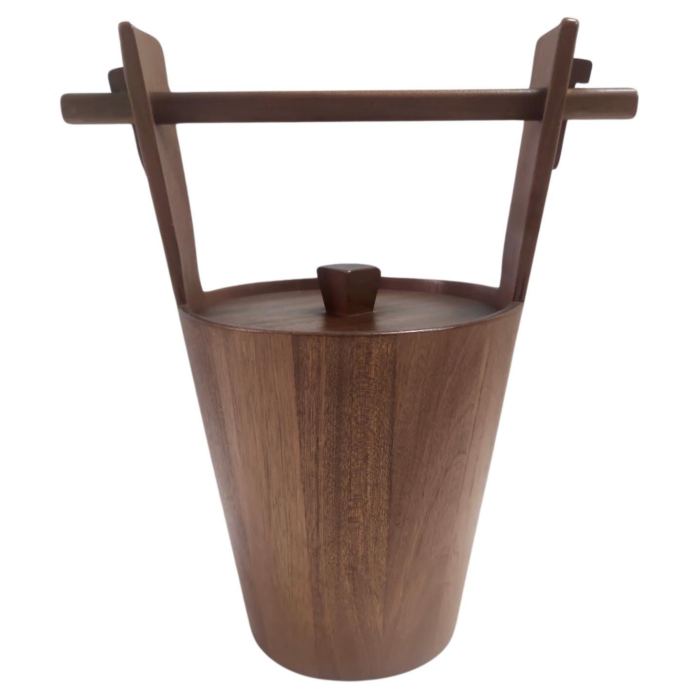 Postmodern Ebonized Beech Ice Bucket by Anri Form, Italy For Sale