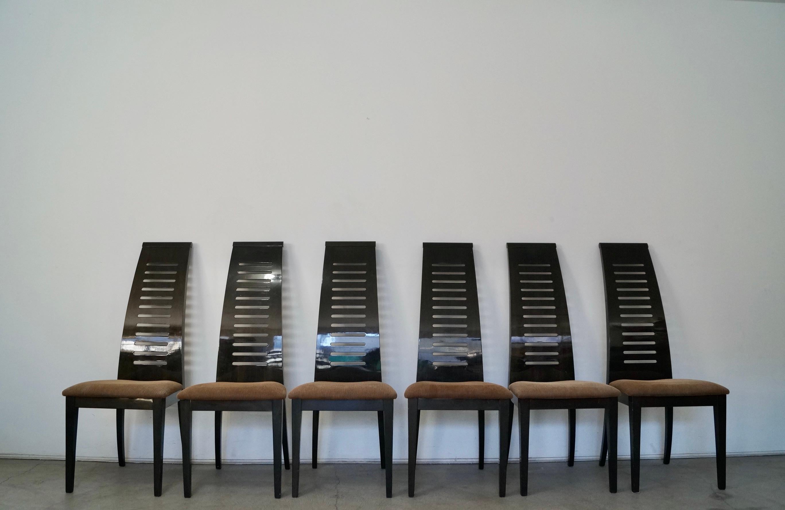 Postmoderne Chaises de salle à manger postmodernes Ello Furniture de Pietro Costantini - Lot de 6 en vente