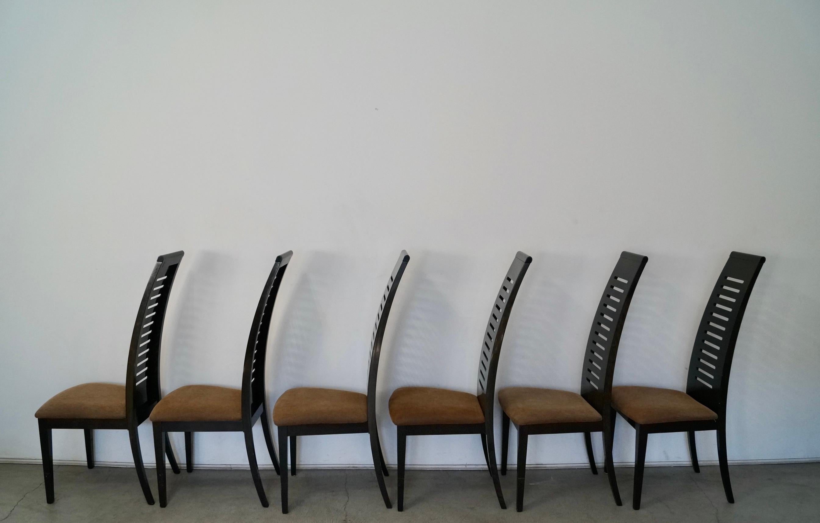 italien Chaises de salle à manger postmodernes Ello Furniture de Pietro Costantini - Lot de 6 en vente