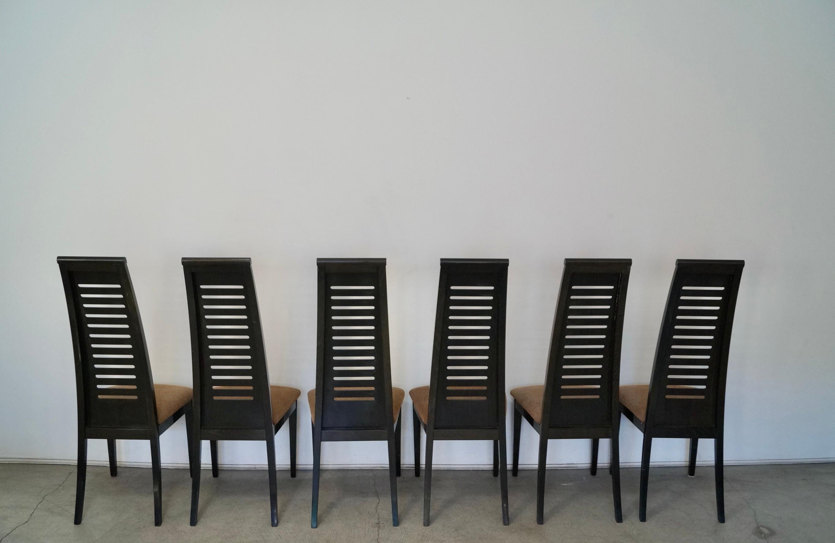 Fin du 20e siècle Chaises de salle à manger postmodernes Ello Furniture de Pietro Costantini - Lot de 6 en vente