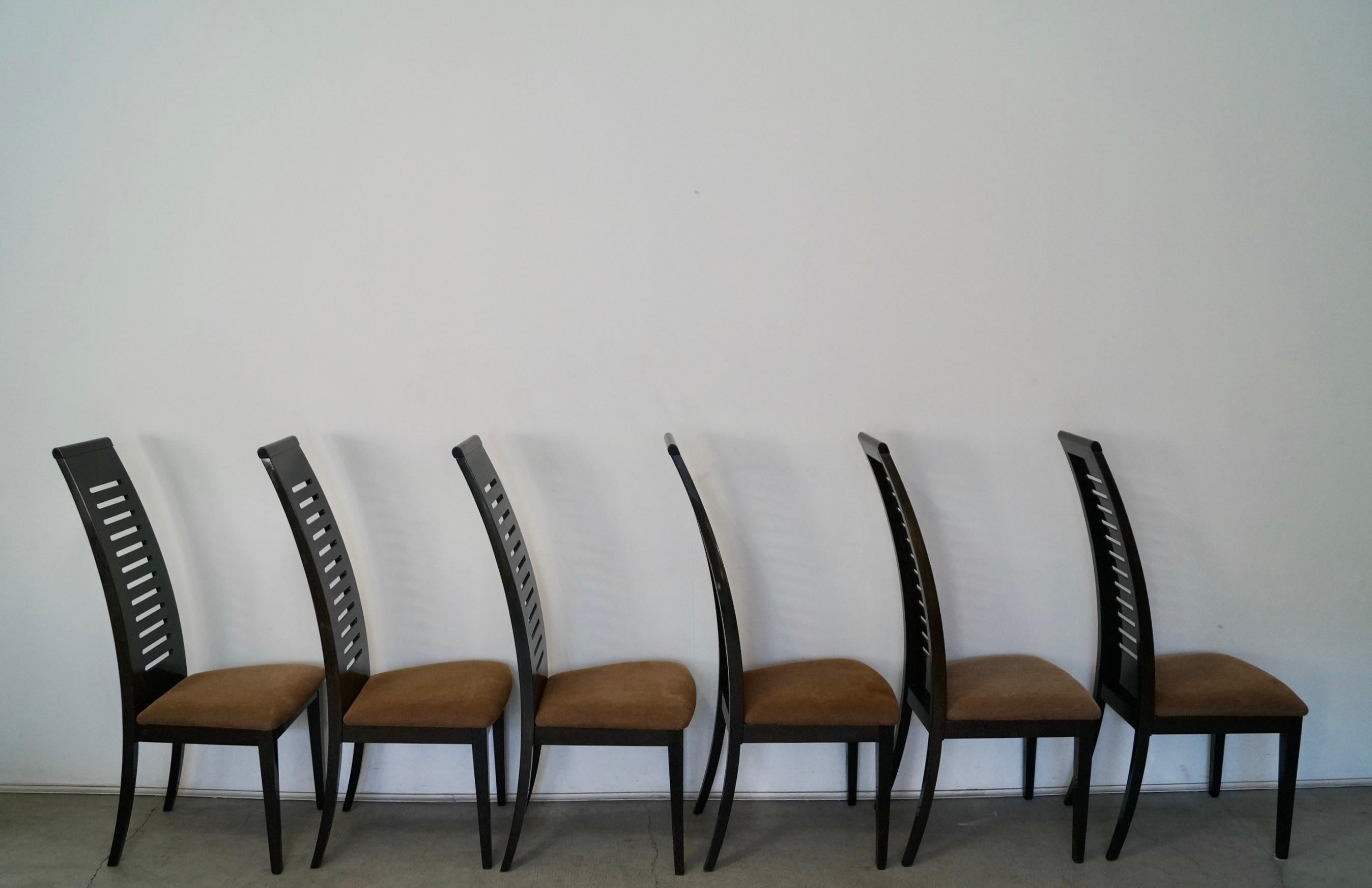 Late 20th Century Postmodern Ello Furniture Pietro Costantini Dining Chairs - Set of 6 For Sale