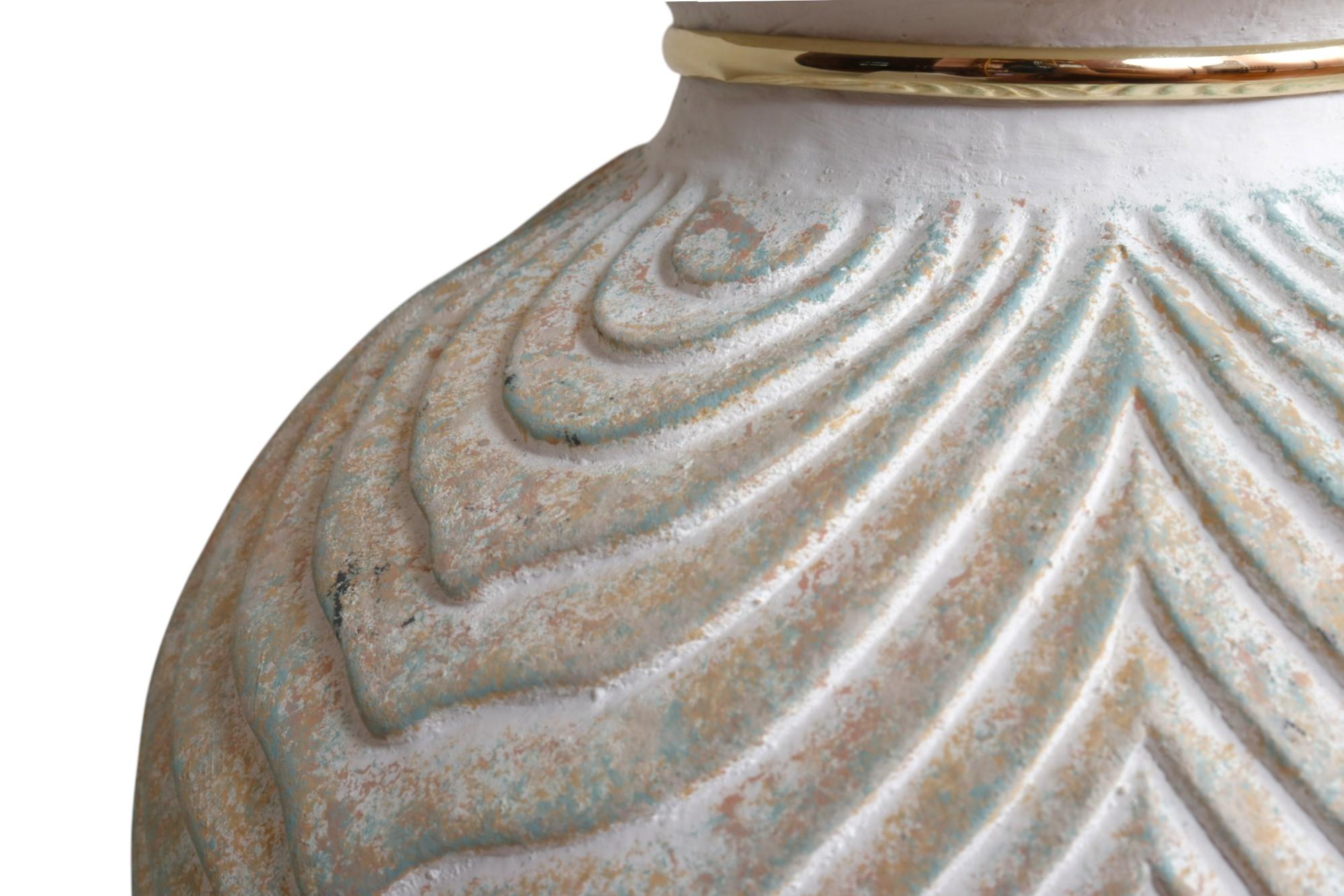 Intonaco Lampada da tavolo postmoderna in gesso goffrato in vendita