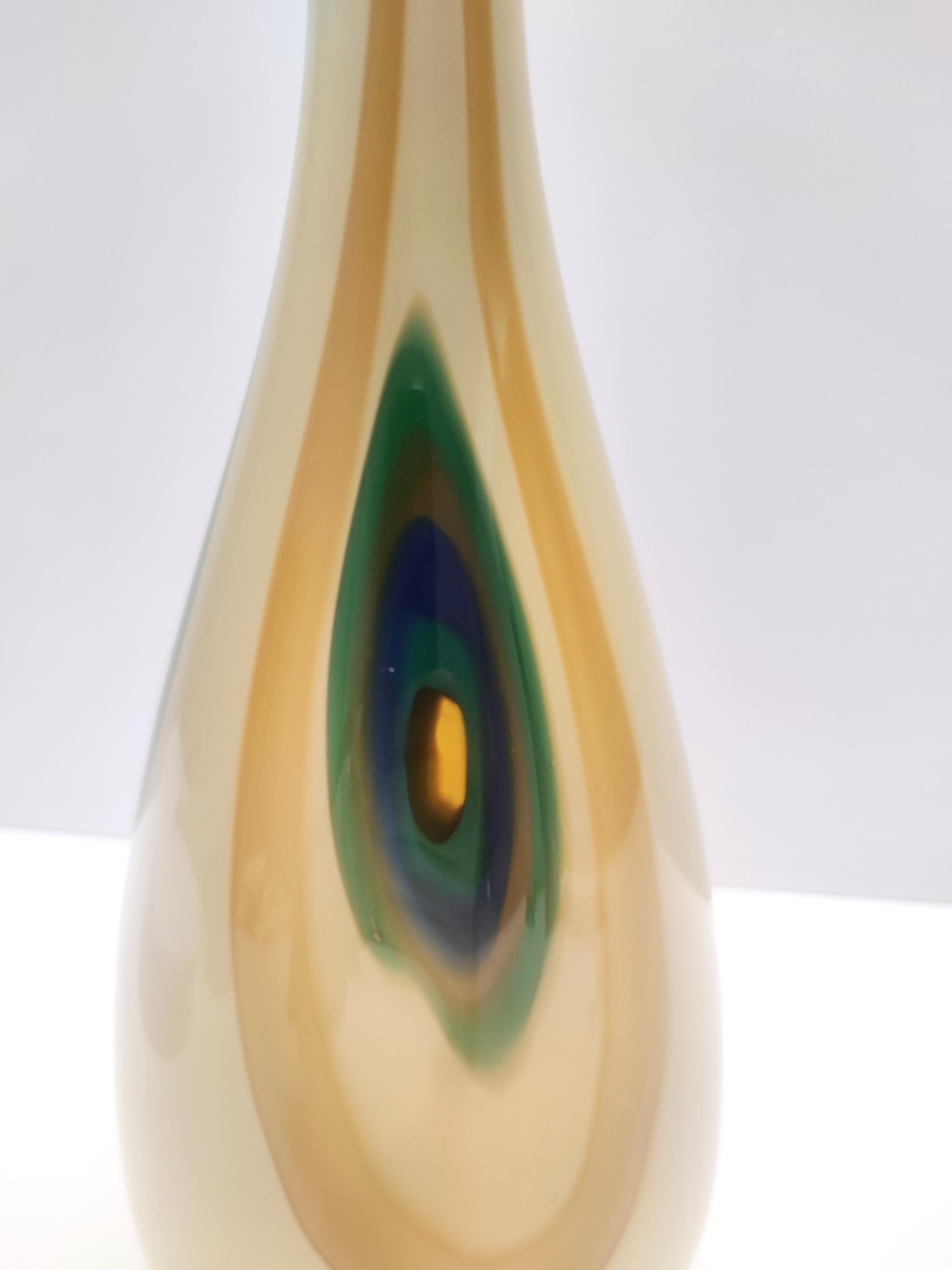Postmodern Encased and Hand-blown Glass Decanter Bottle, Italy For Sale 5