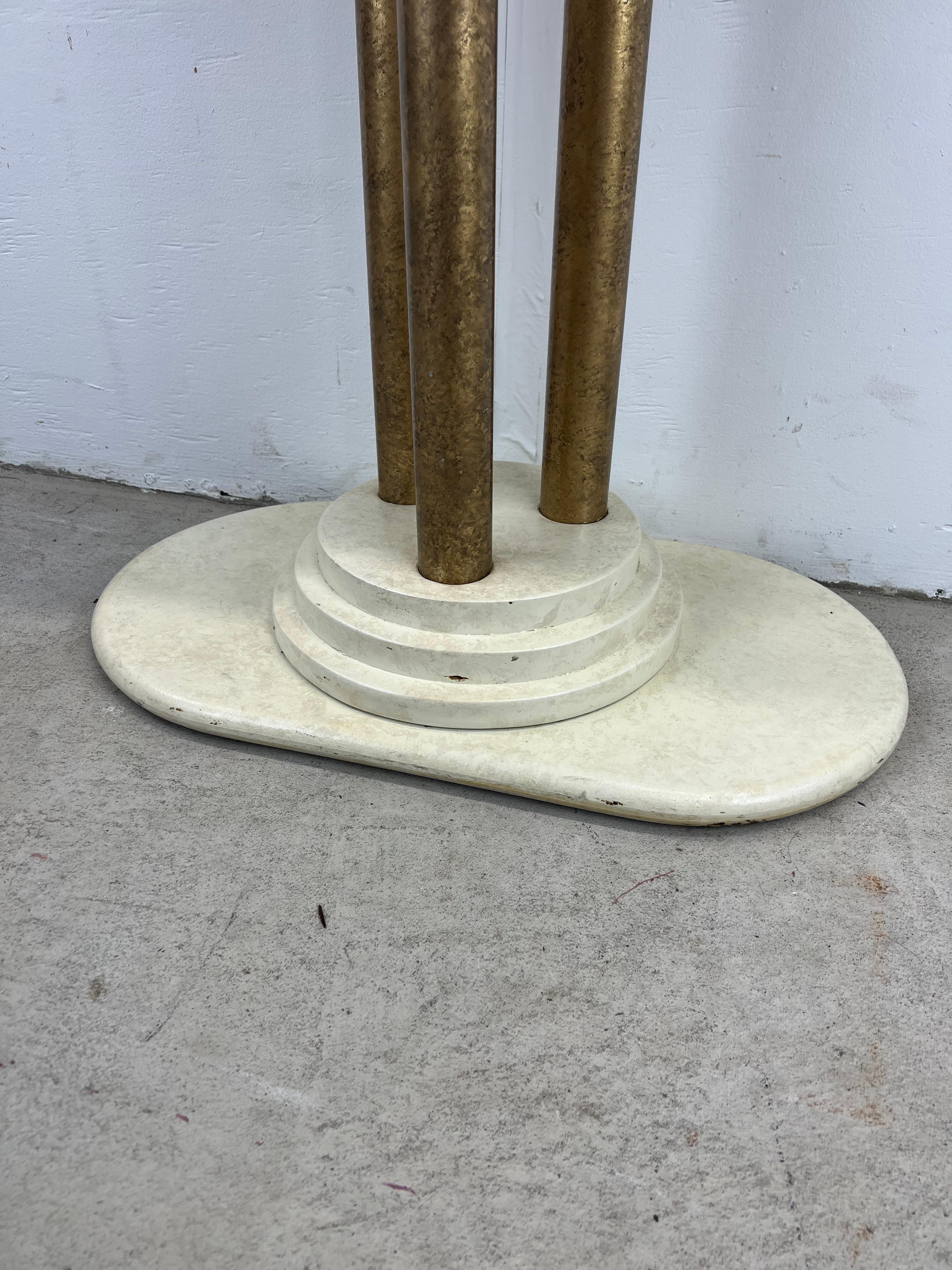 Postmodern Entry Table with Pedestal Base & Wall Mirror For Sale 6