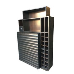 Postmodern Espresso Wood Dining Room Convertible Bar Cabinet, 1990