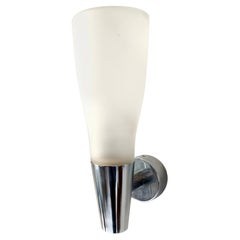 Vintage Postmodern Etched Glass Sconce No. 1537 by Pietro Chiesa for Fontana Arte, Italy