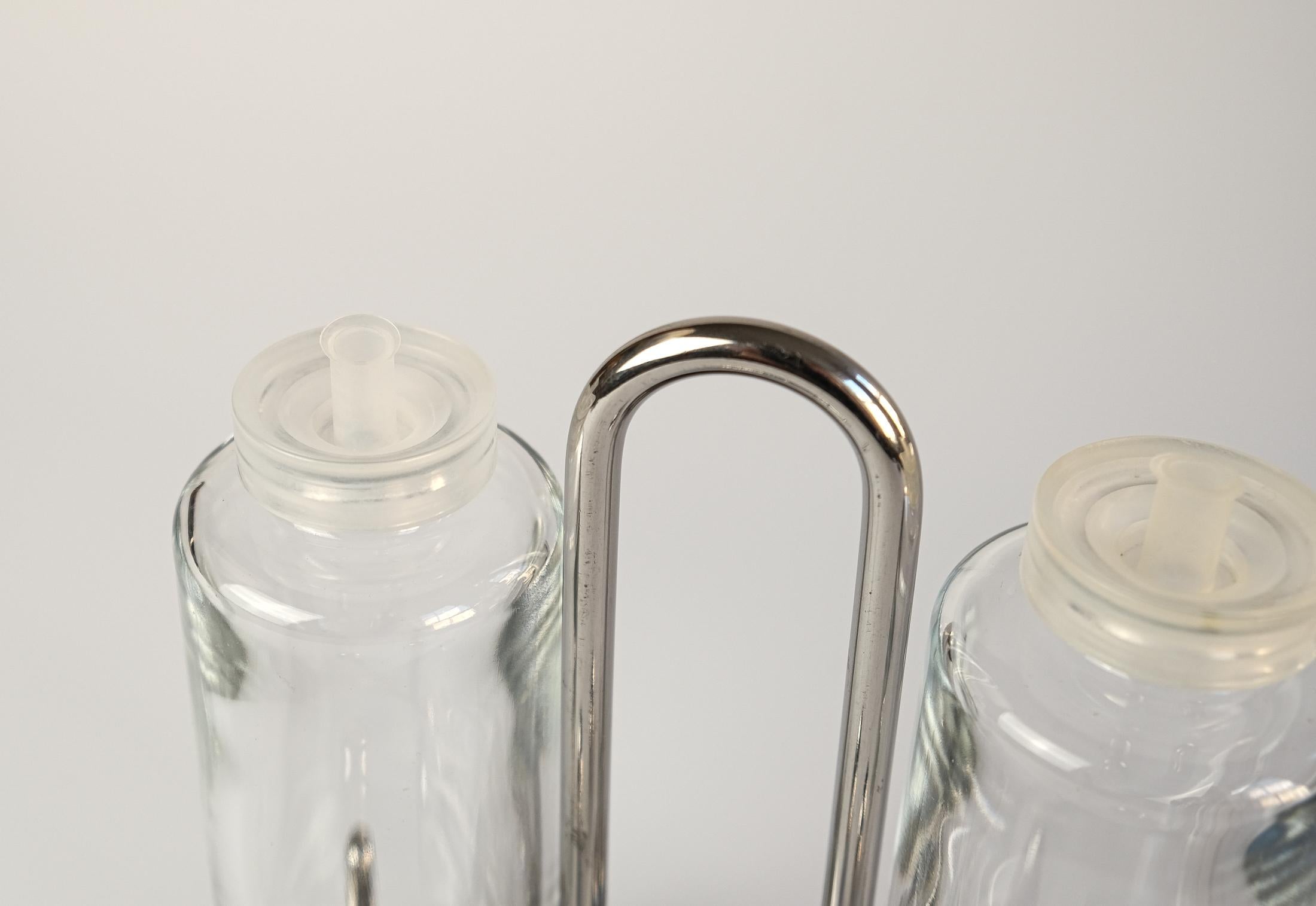 Postmodern Ettore Sottsass Model 5074 Oil & Vinegar Set for Alessi, Italy 1978 For Sale 4