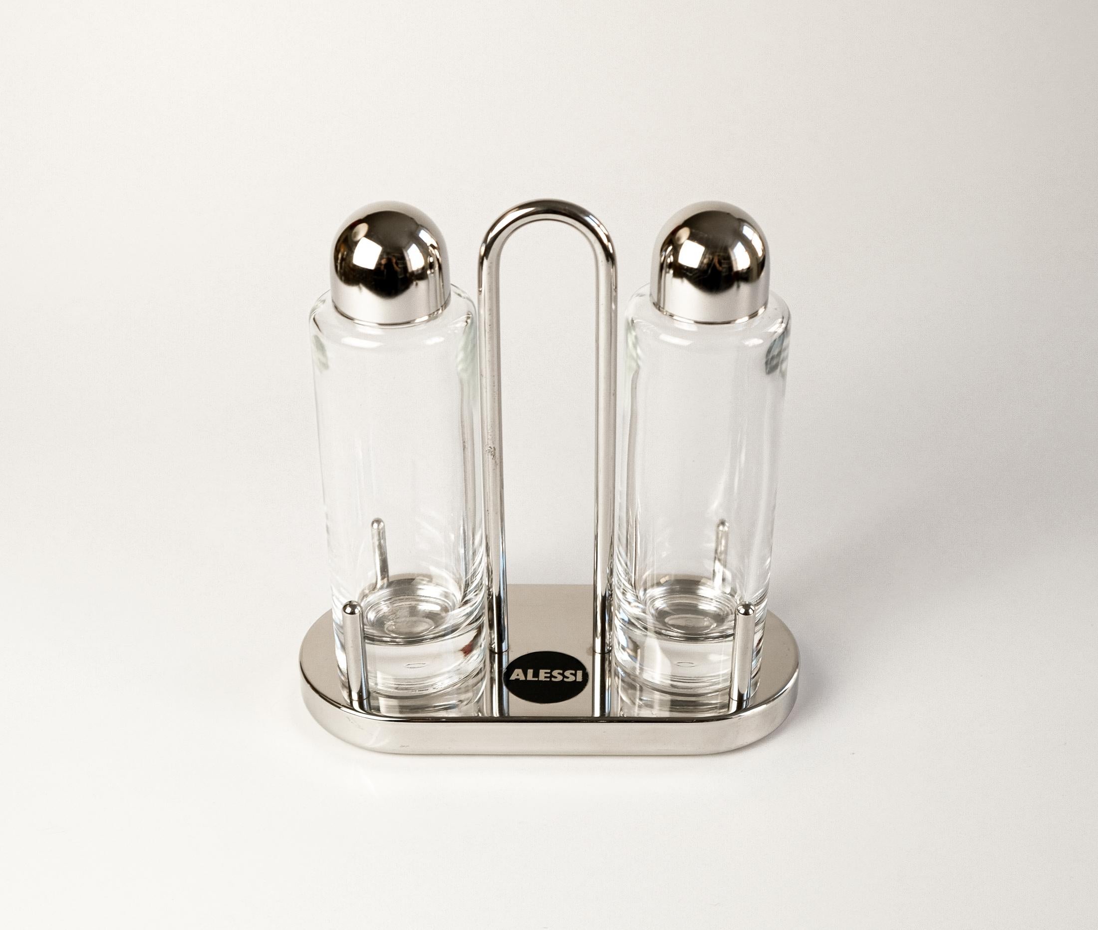 Post-Modern Postmodern Ettore Sottsass Model 5074 Oil & Vinegar Set for Alessi, Italy 1978 For Sale
