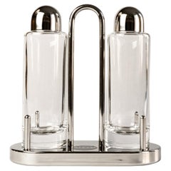 Set à huile et vinaigre postmoderne Ettore Sottsass modèle 5074 pour Alessi, Italie 1978