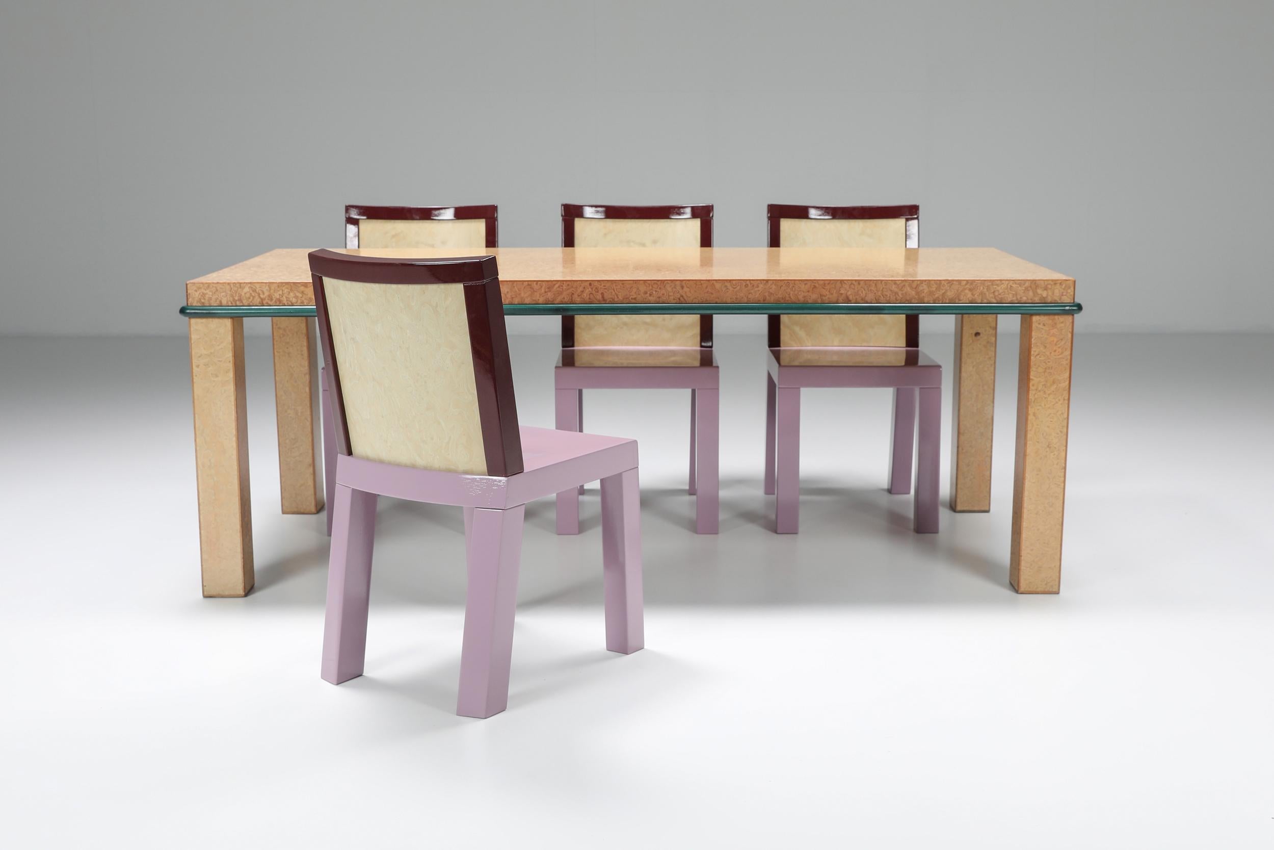 Postmodern Ettore Sottsass Pink Dining Chairs for Leitner, 1980s For Sale 10