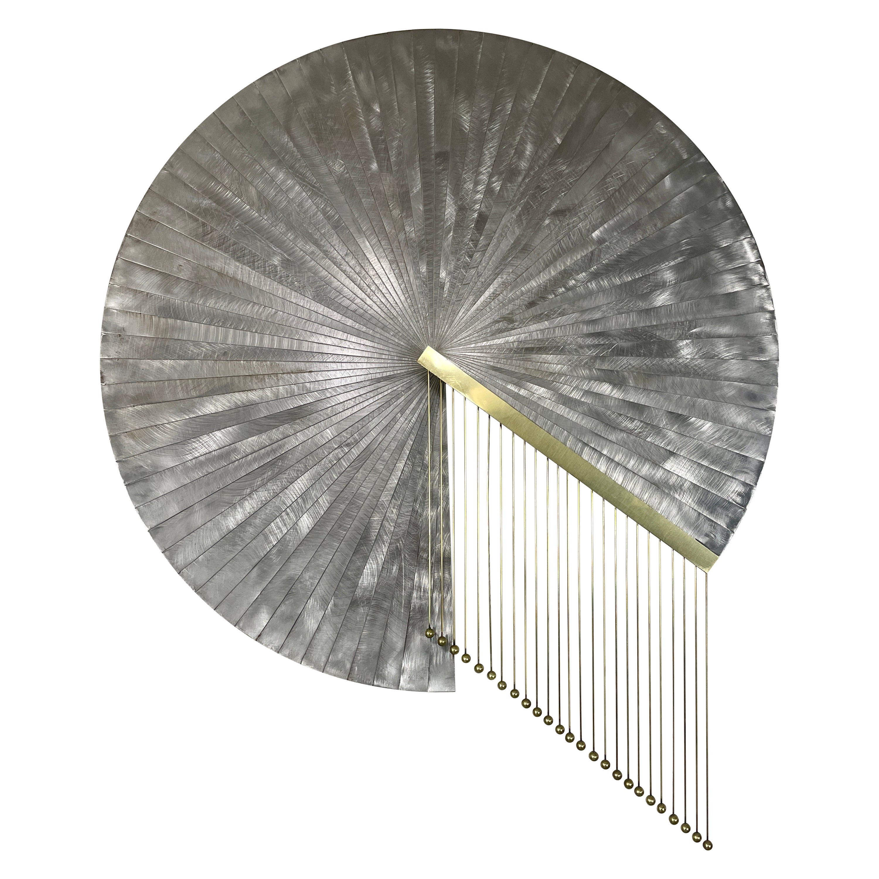 Postmoderne Wandskulptur aus gefächertem Stahl