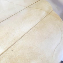 Postmodern Faux Goatskin Lacquered Waterfall Console Table