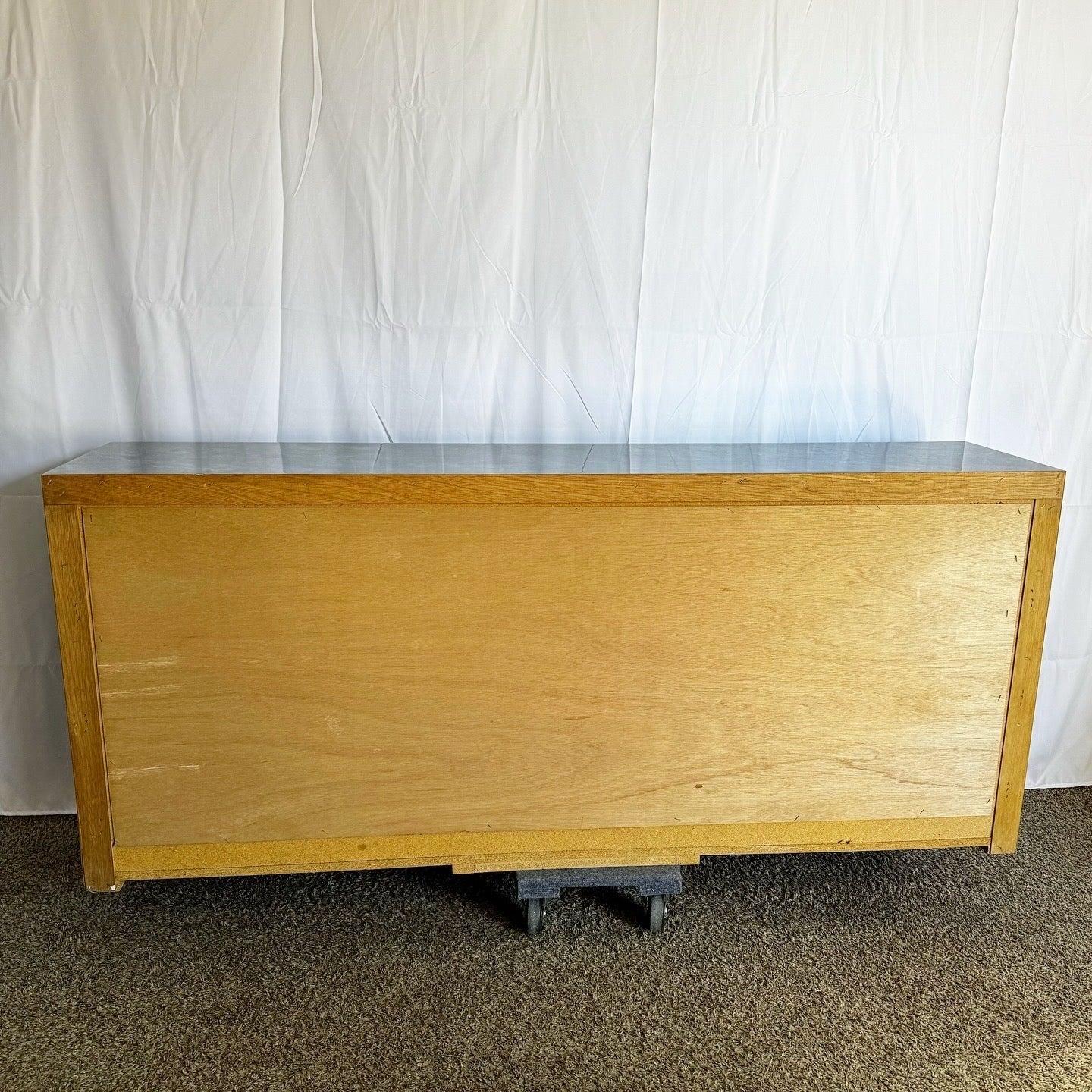 Late 20th Century Postmodern Faux Green Marble Laminate Waterfall Dresser