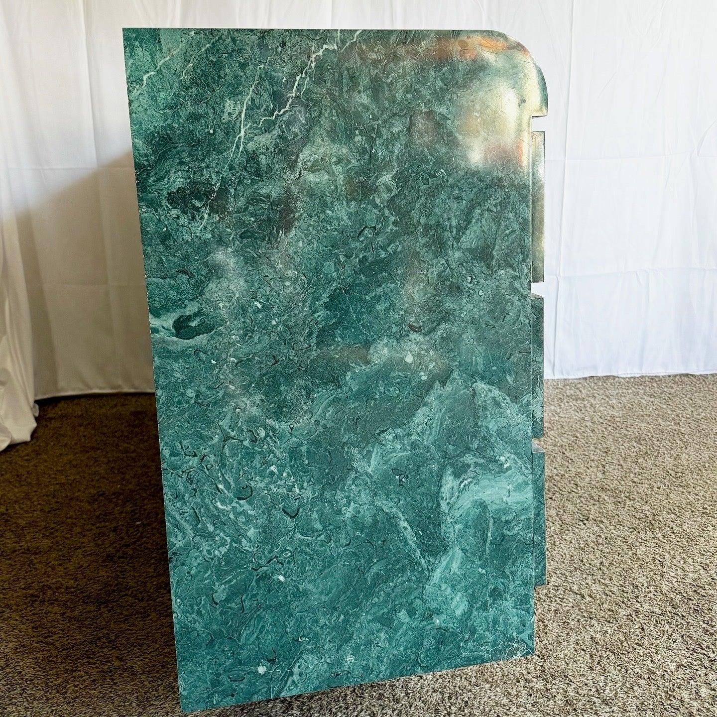 Postmodern Faux Green Marble Laminate Waterfall Dresser 1