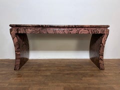 Postmodern Faux Marble Lacquered Console Table Circa 1970s