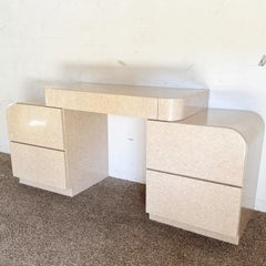 Postmodern Faux Stone Gloss Laminate Floating Desk