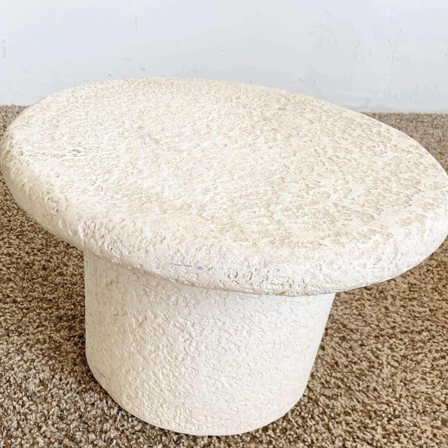 American Postmodern Faux Stone Mushroom Nesting Side Table - Set of 3 For Sale