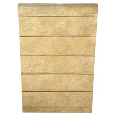 Postmodern Faux Tan/Beige Marble Laminate Waterfall Highboy Dresser