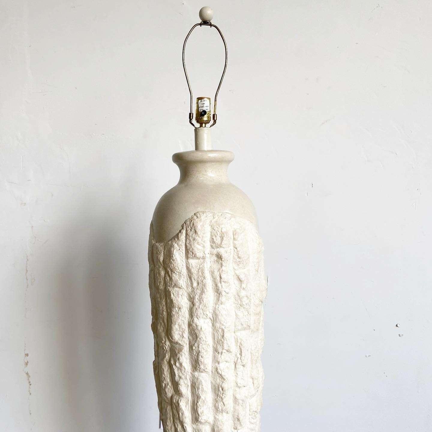 Ceramic Postmodern Faux Tessellated Stone Floor Lamp For Sale