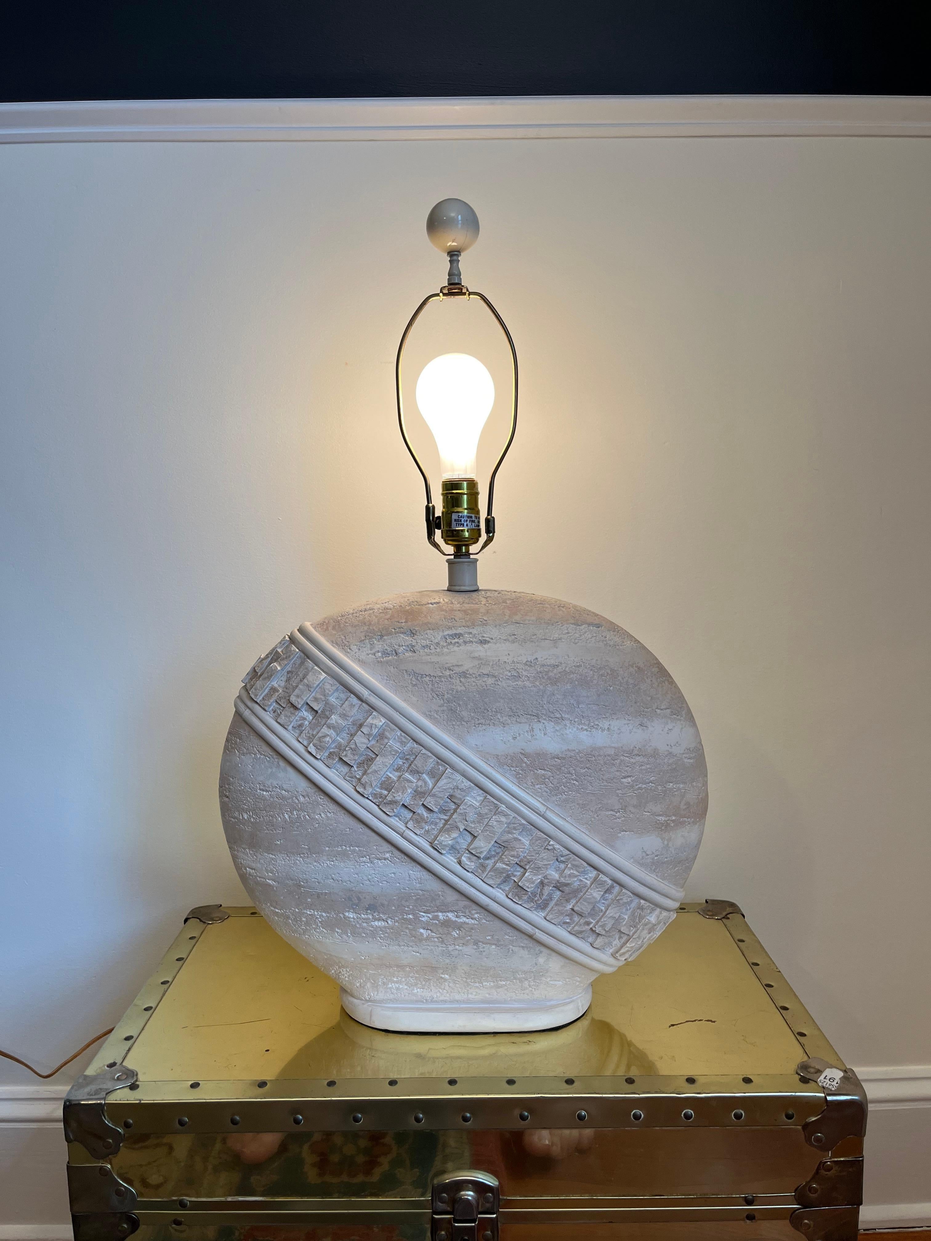 Post-Modern Postmodern Faux Tessellated Stone Lamp For Sale