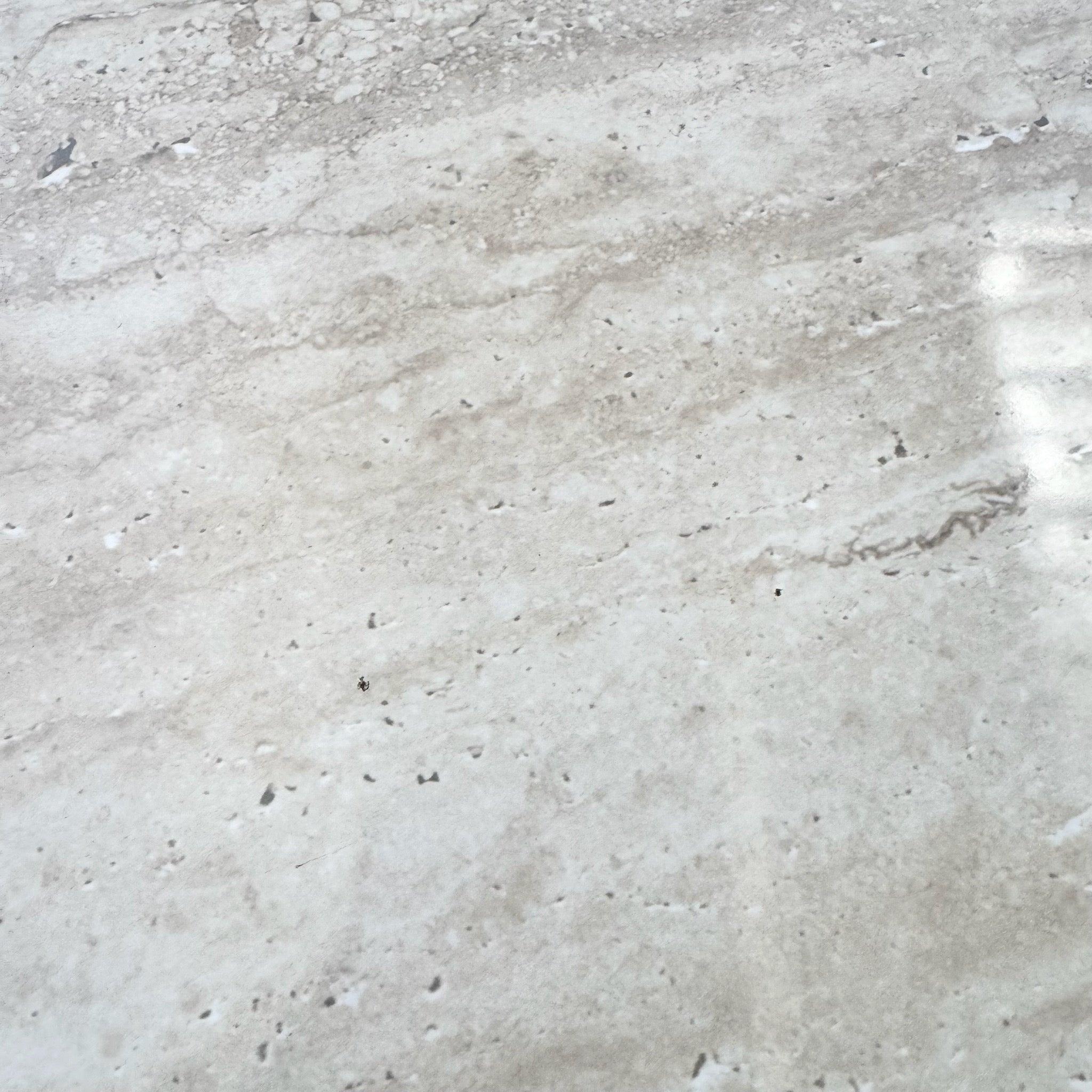 British Postmodern Faux Travertine and Black Laminate Credenza For Sale