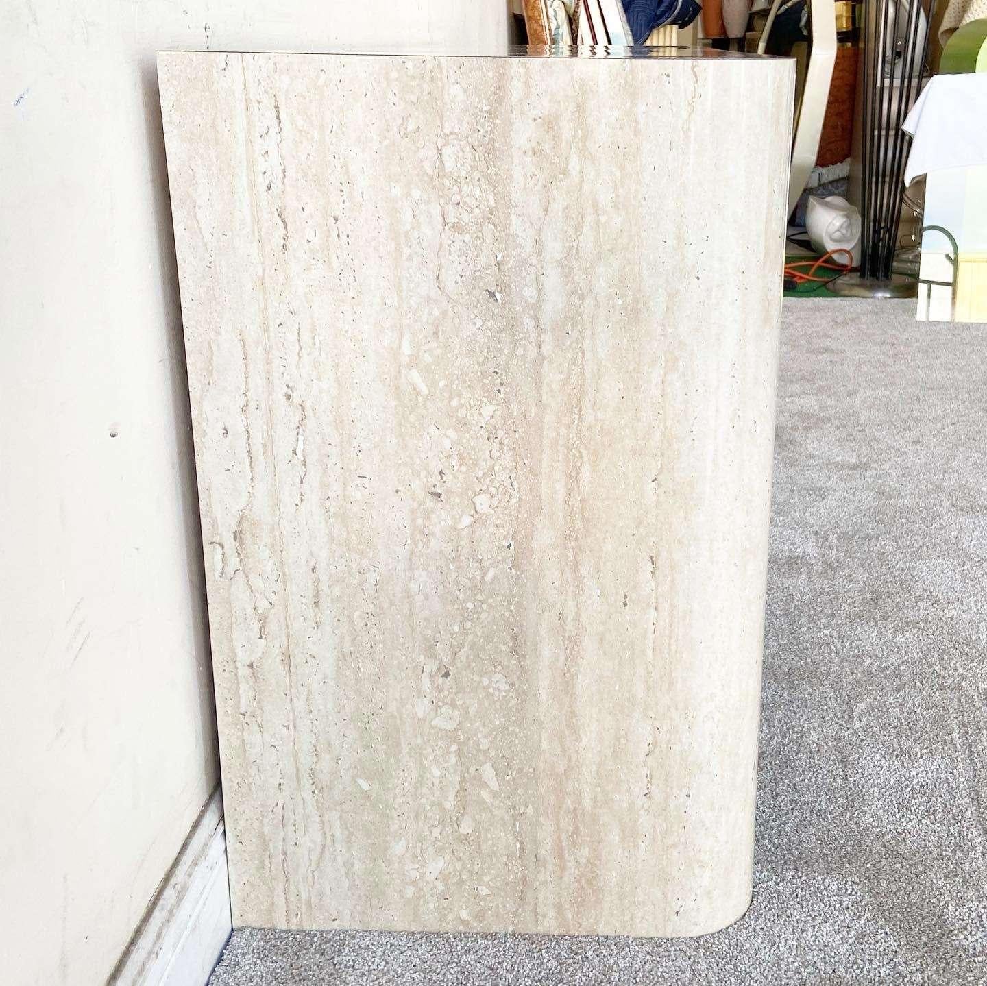Postmodern Faux Travertine Laminate Credenza For Sale at 1stDibs travertine credenza