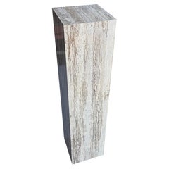 Postmodern Faux Travertine Laminate Pedestal by Austin Productions, Circa 1980's