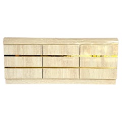 Postmodern Faux Travertine Laminate Waterfall Dresser