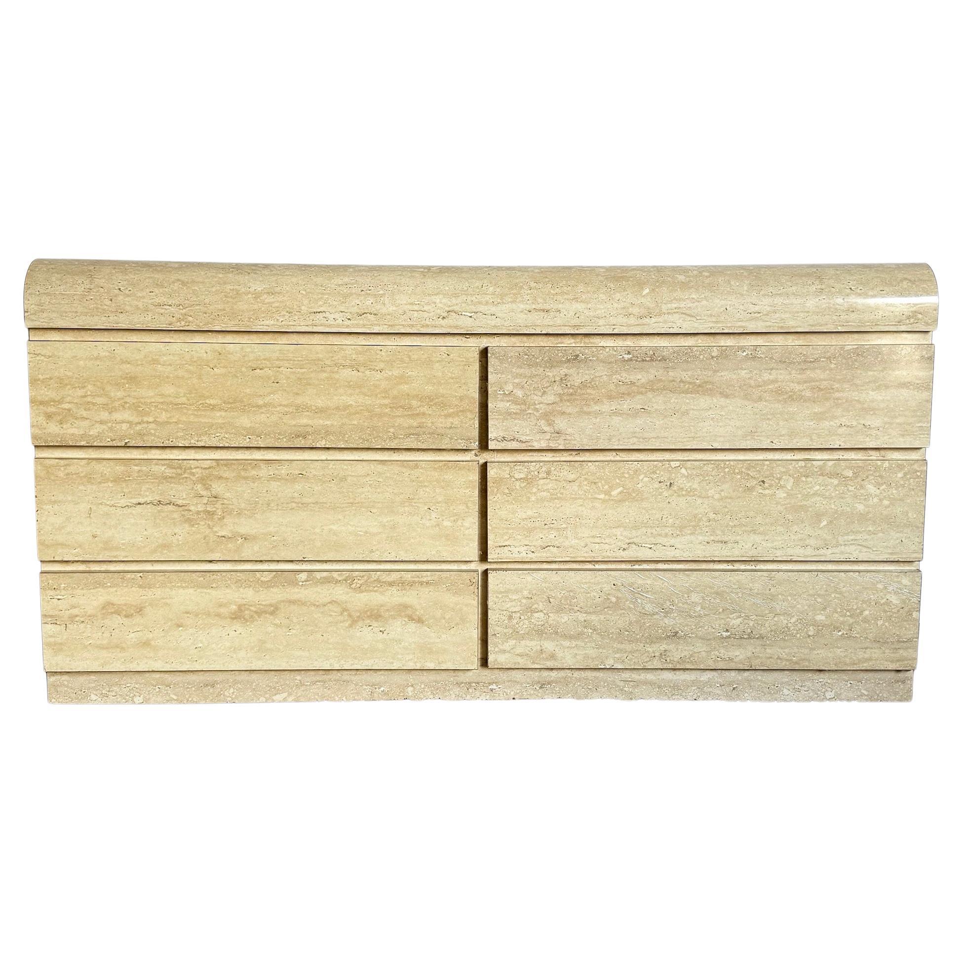 Postmodern Faux Travertine Laminate Waterfall Dresser For Sale