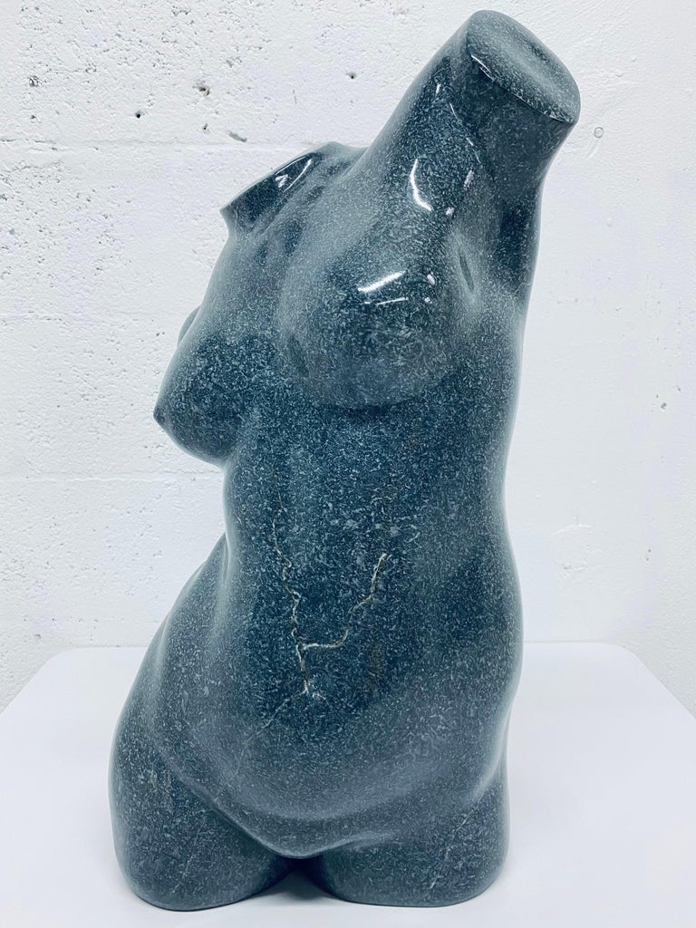 Postmodern Female Resin Bust with Gray Speckled Lacquer Finish, 1980s
