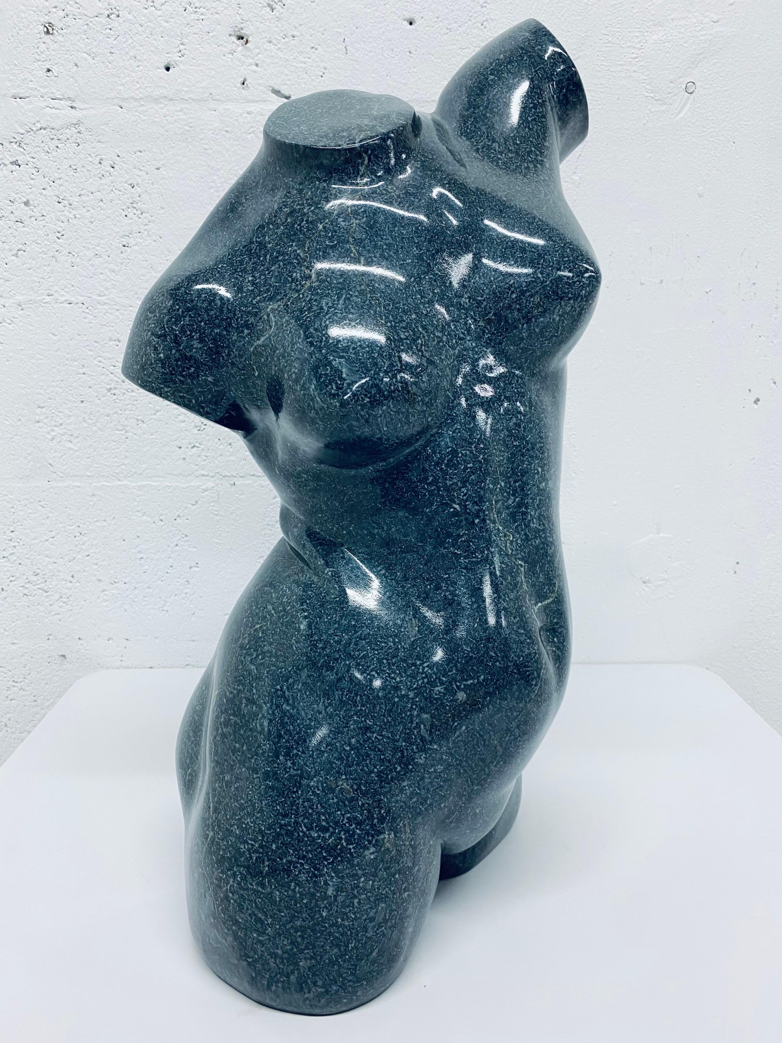 Post-Modern Postmodern Female Resin Bust with Gray Speckled Lacquer Finish, 1980s
