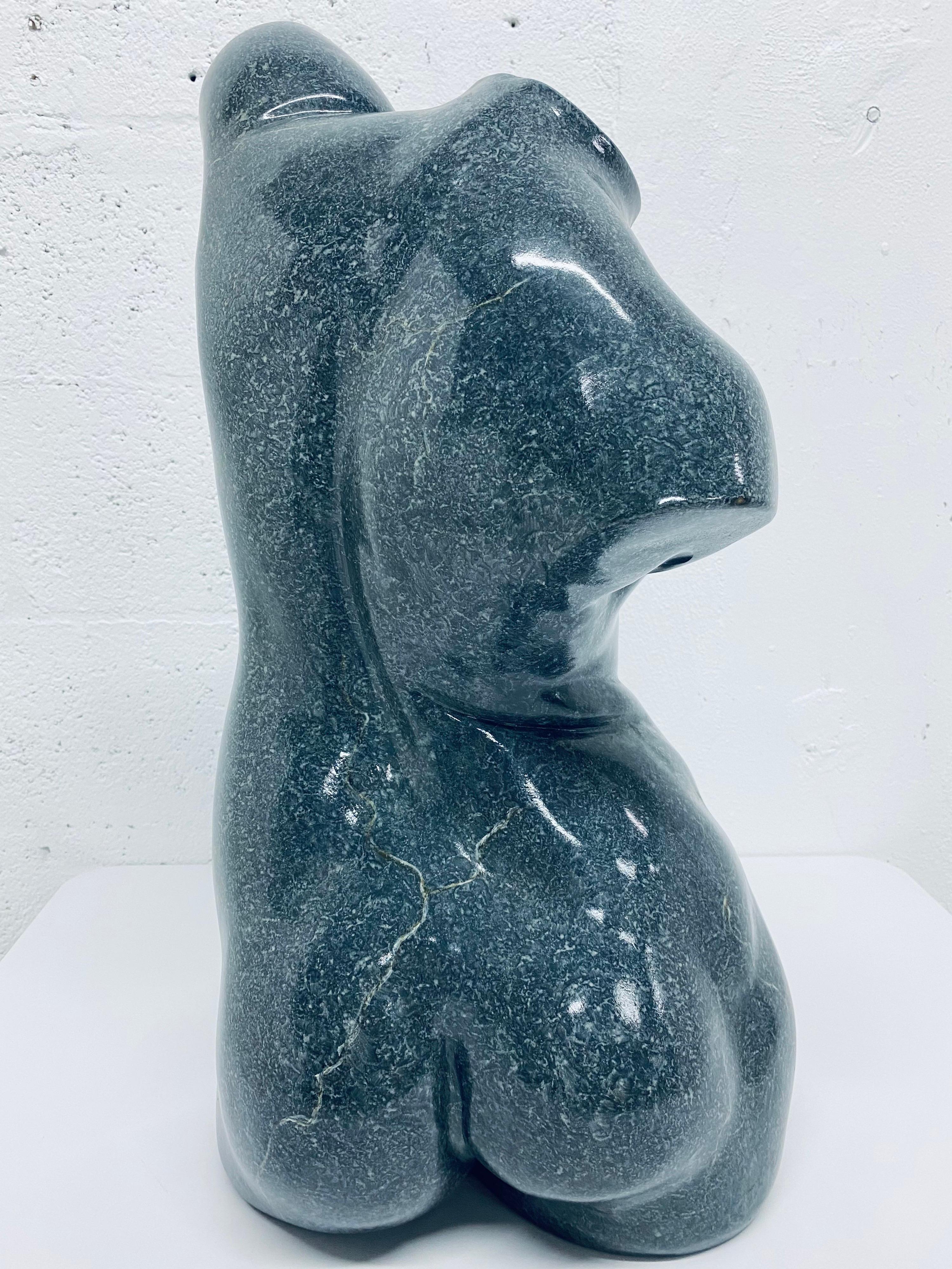 Postmodern Female Resin Bust with Gray Speckled Lacquer Finish, 1980s In Excellent Condition In Miami, FL