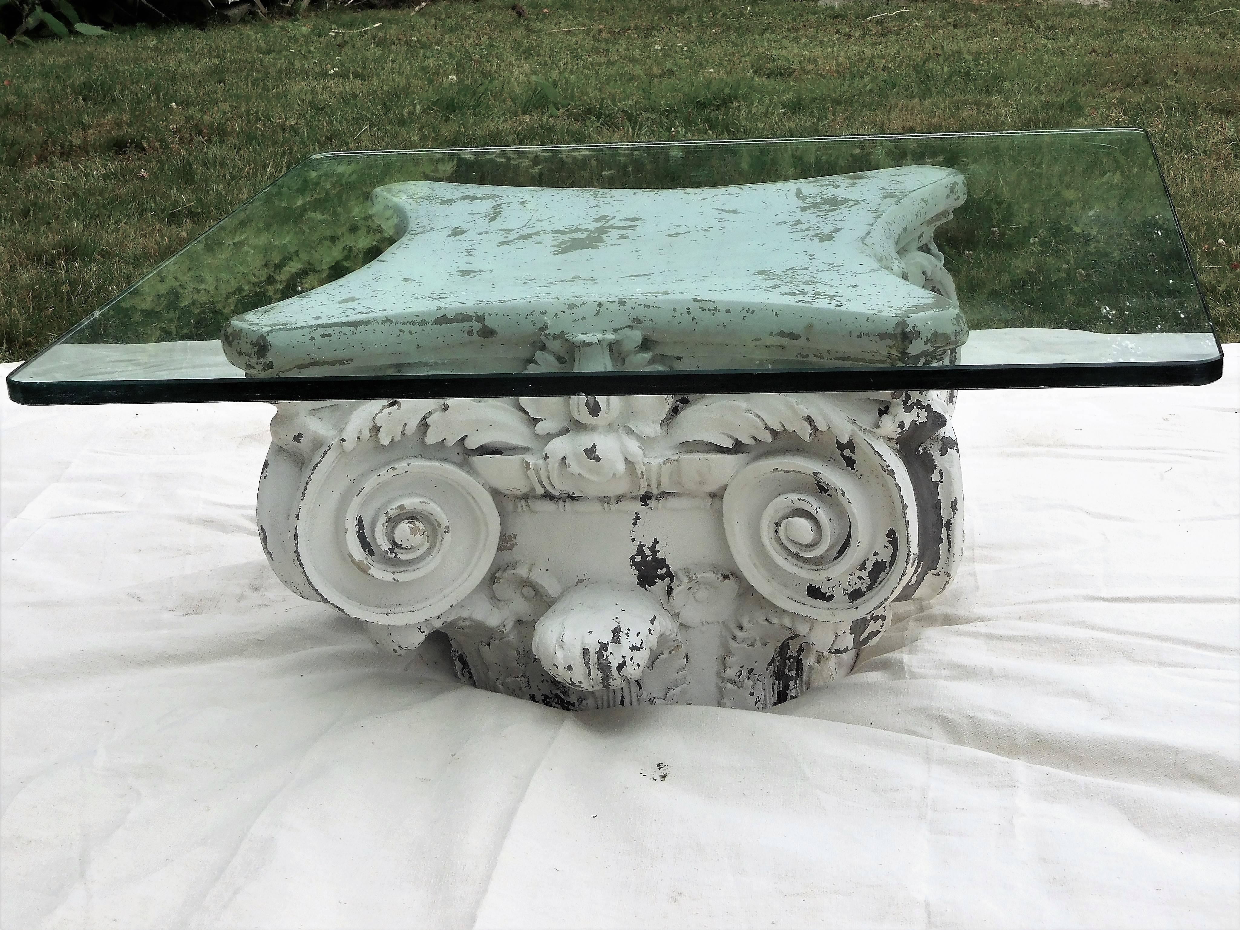 Postmodern Fiberglass Coffee Table after a Corinthian Capital, Italy, 1965 For Sale 1