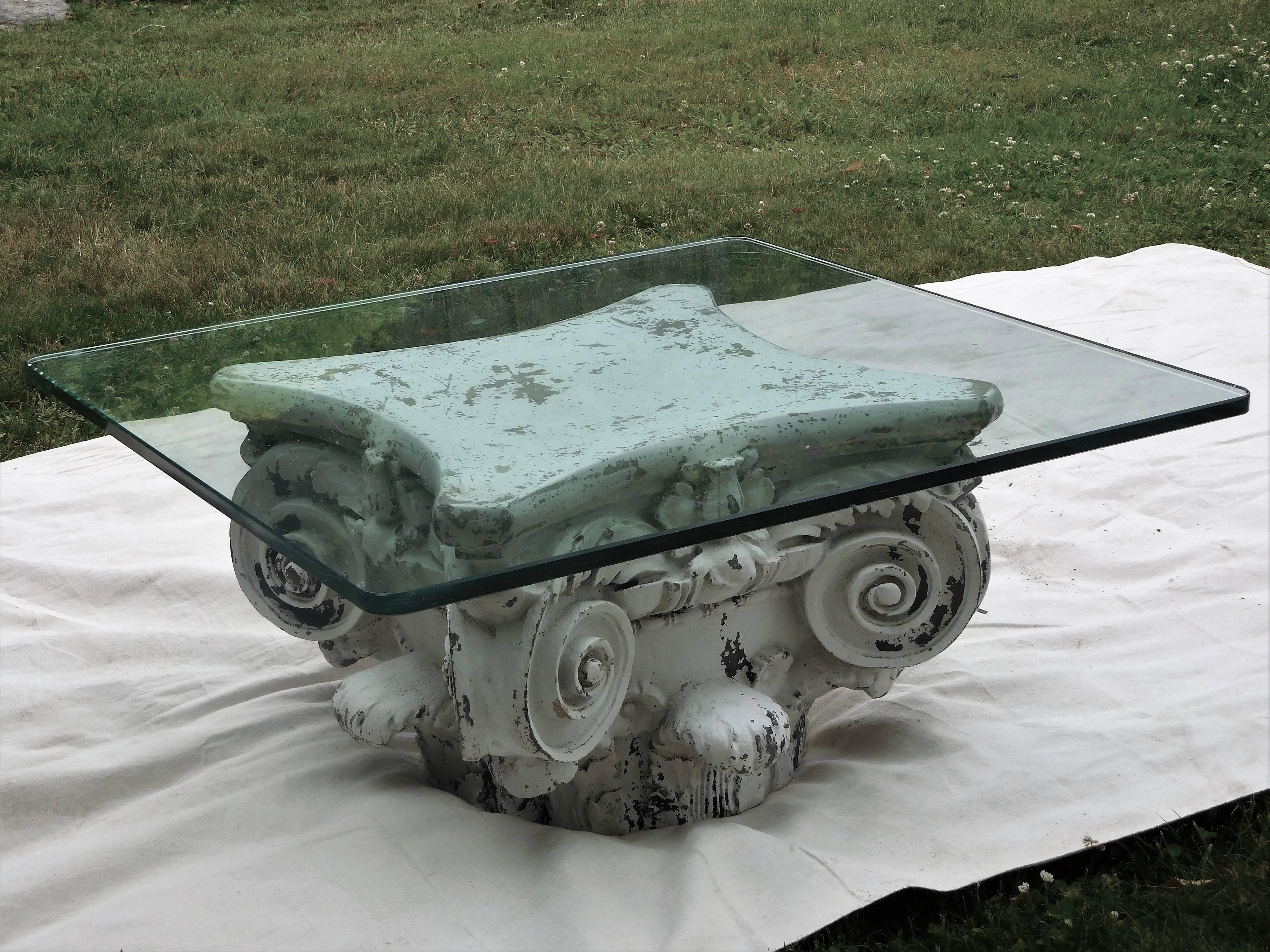Postmodern Fiberglass Coffee Table after a Corinthian Capital, Italy, 1965 For Sale 3