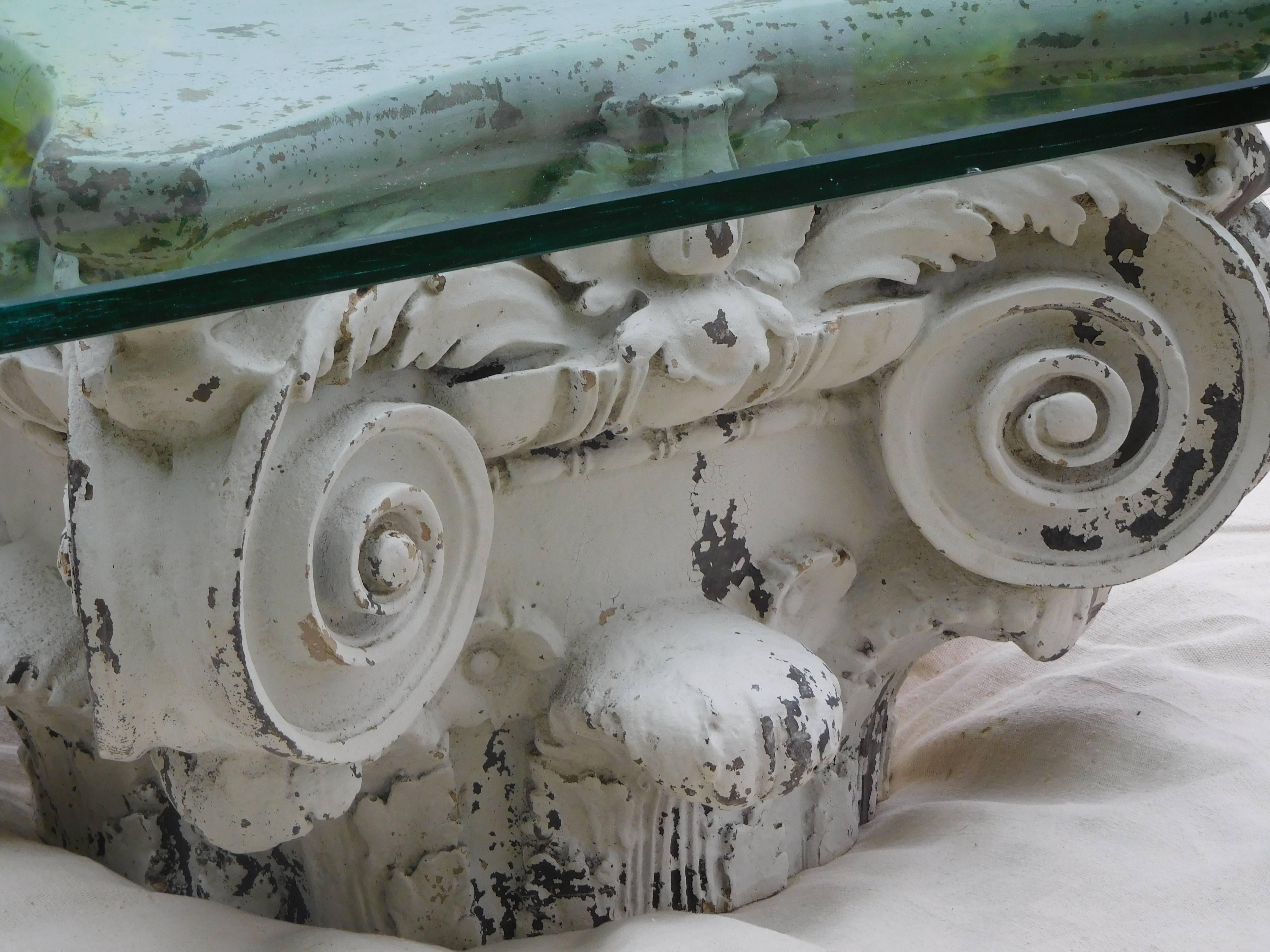 Postmodern Fiberglass Coffee Table after a Corinthian Capital, Italy, 1965 For Sale 4