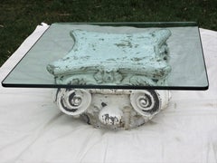 Postmodern Fiberglass Coffee Table after a Corinthian Capital, Italy, 1965