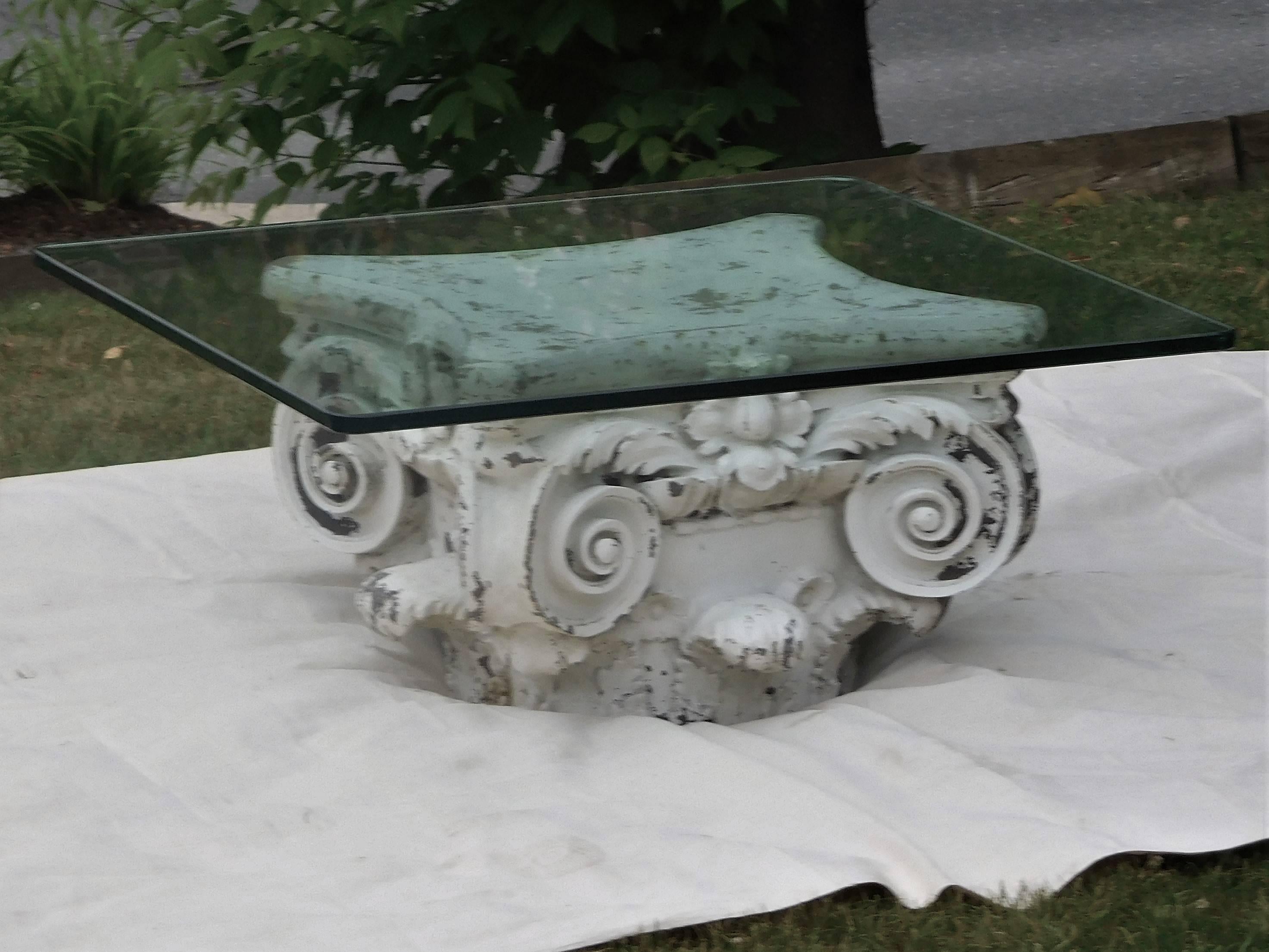 Postmodern Fiberglass Coffee Table after a Corinthian Capital, Italy, 1965 For Sale 10