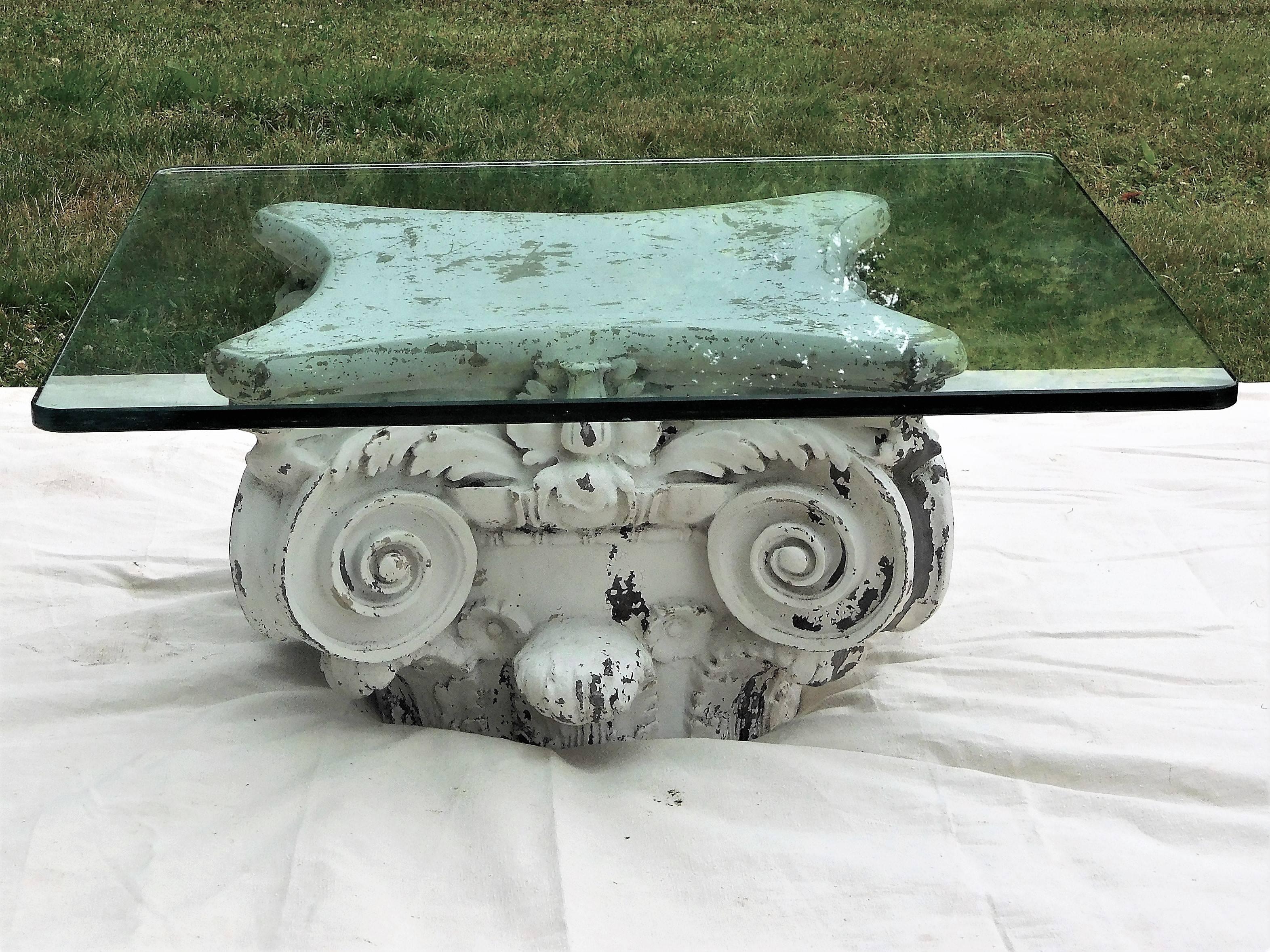 Post-Modern Postmodern Fiberglass Coffee Table after a Corinthian Capital, Italy, 1965 For Sale
