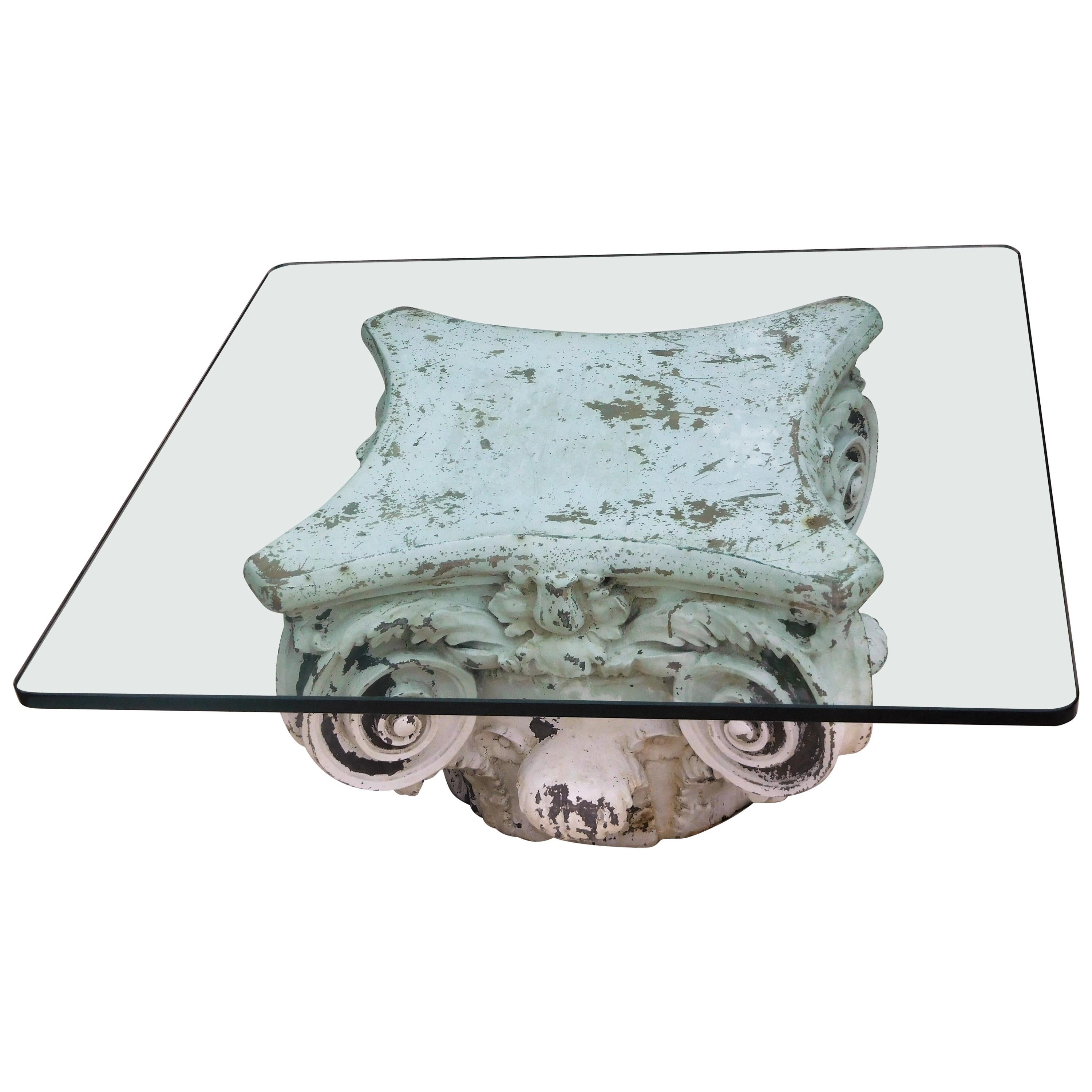 Postmodern Fiberglass Coffee Table after a Corinthian Capital, Italy, 1965 For Sale