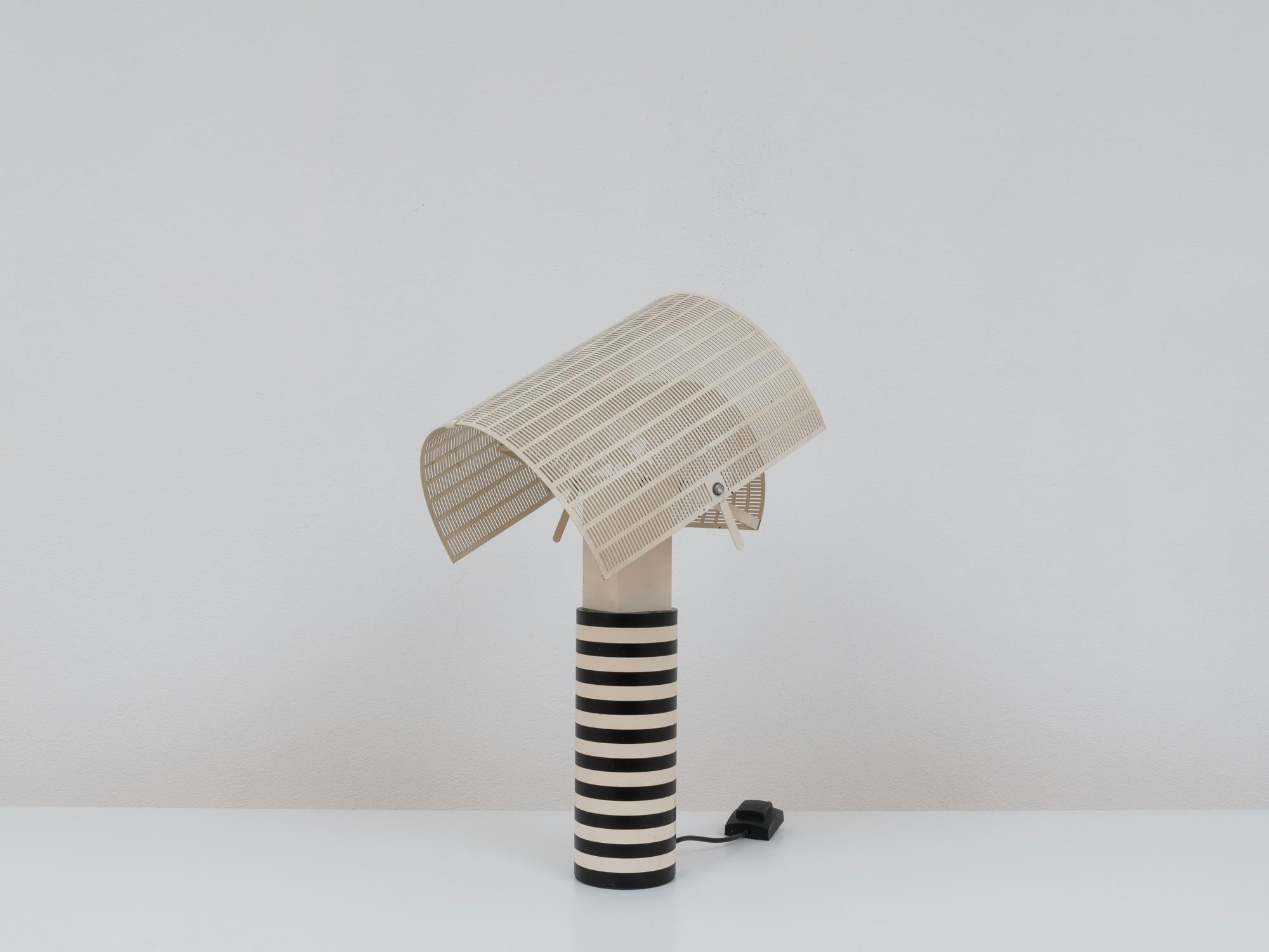 Aluminum Postmodern First Edition “Shogun” Table Lamp by Mario Botta for Artemide 1986
