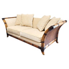 Postmodern Flared Arm Tuxedo Sofa in Textured Velvet