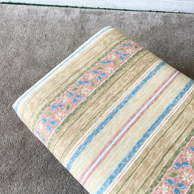 Postmodern Floral Fabric Armchair With Ottoman For Sale at 1stDibs