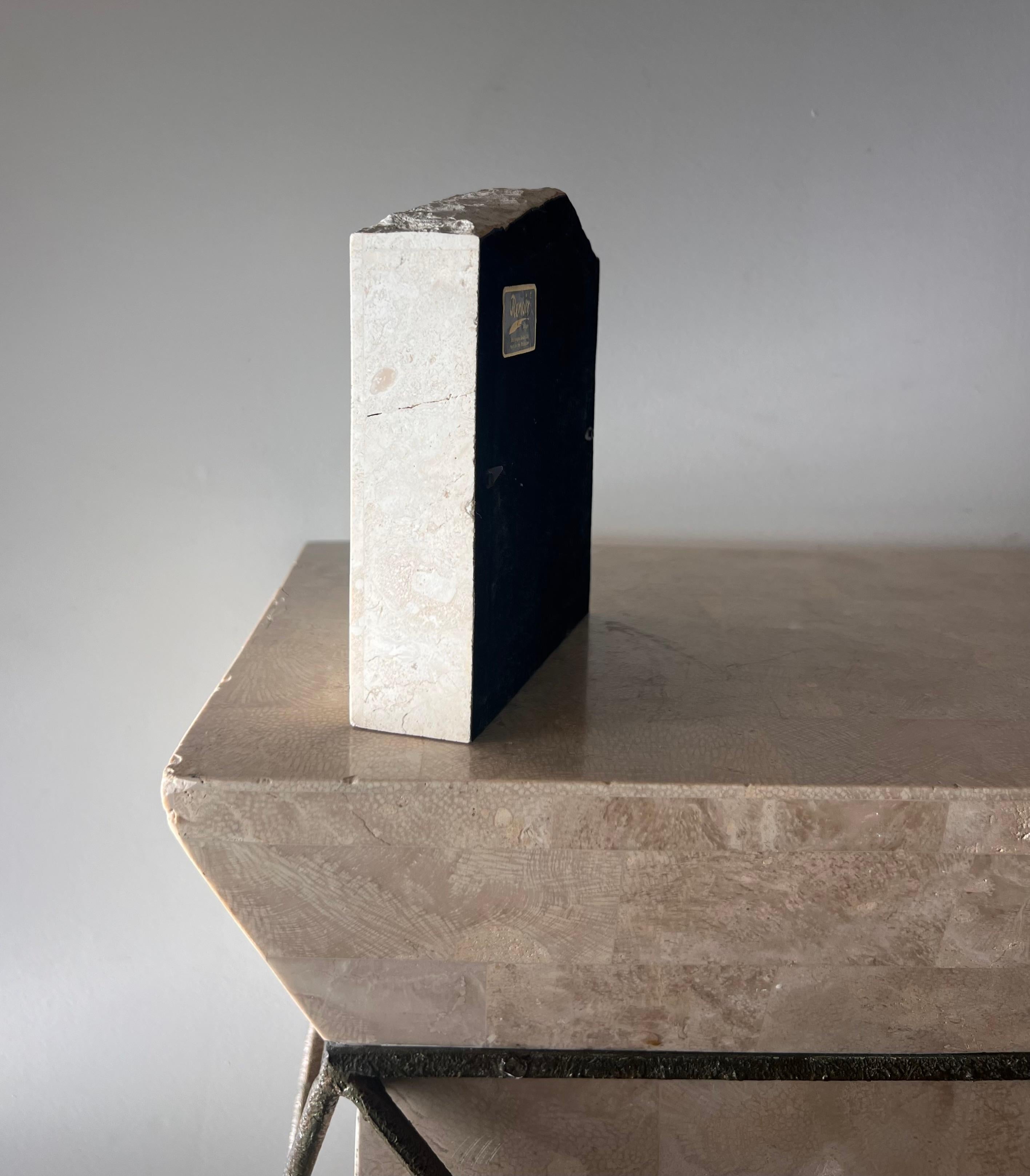 Philippine Postmodern Fossil stone “ruins” clock by Renoir Designs, late 20th century For Sale
