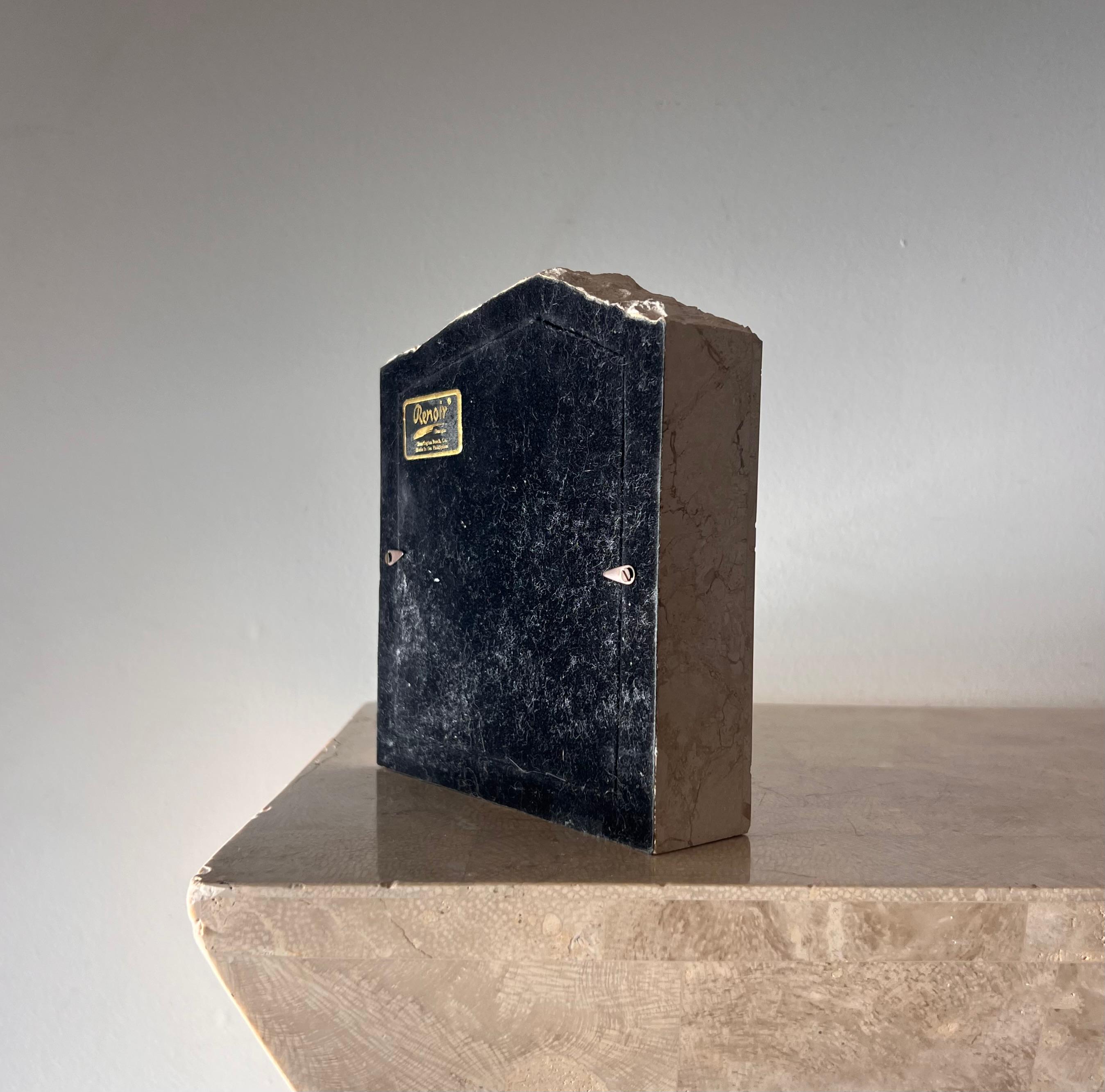20th Century Postmodern Fossil stone “ruins” clock by Renoir Designs, late 20th century For Sale