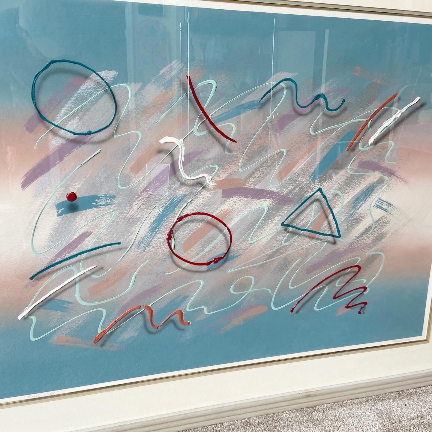 Late 20th Century Postmodern Framed Signed Painting “Heavy Metal”