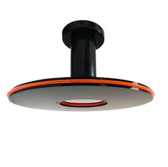 Postmodern Frederick Ramond Riva Black Red Neon Flush Ceiling Light Fixture