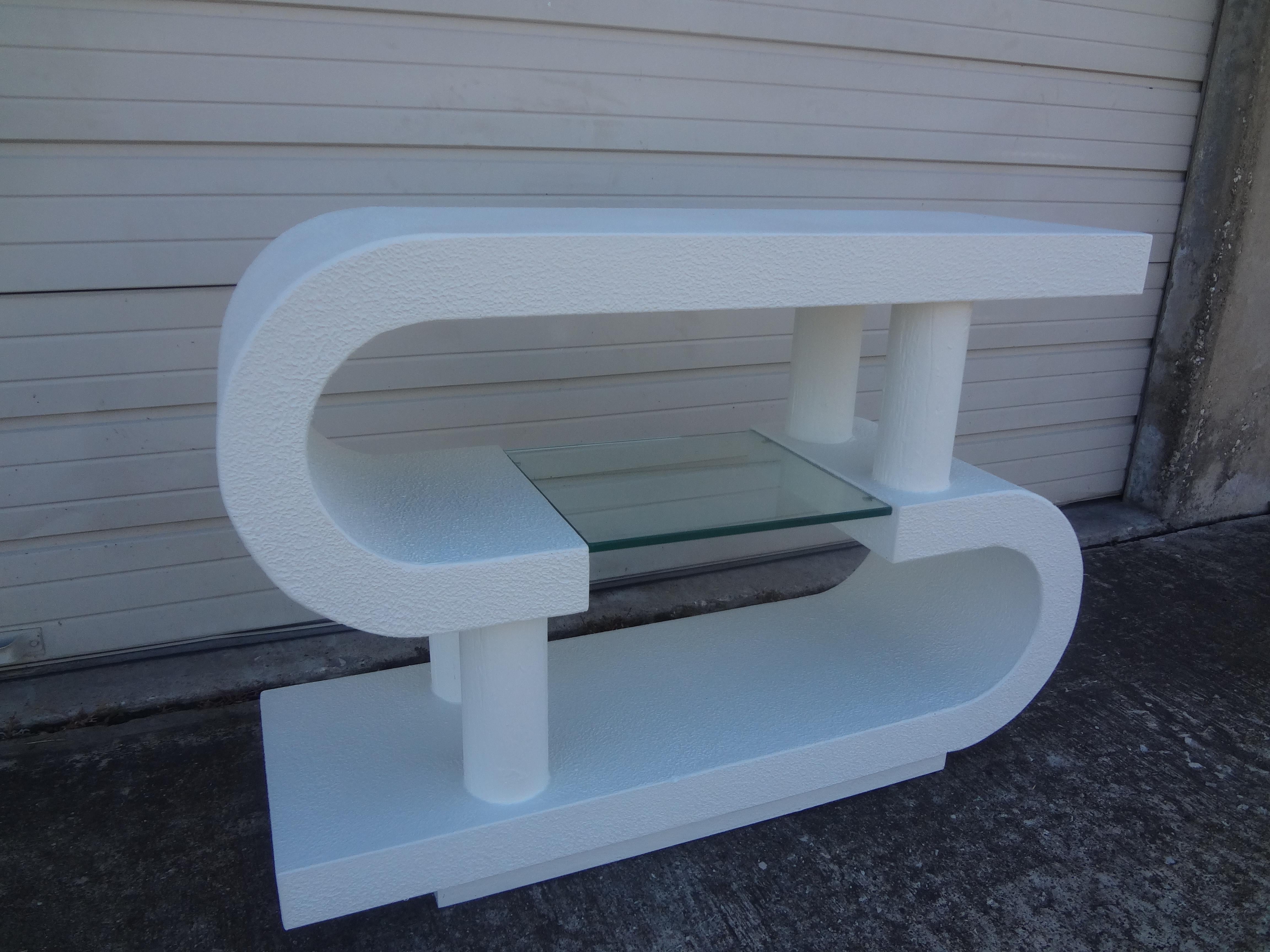 Late 20th Century Postmodern Free Standing Console Table For Sale