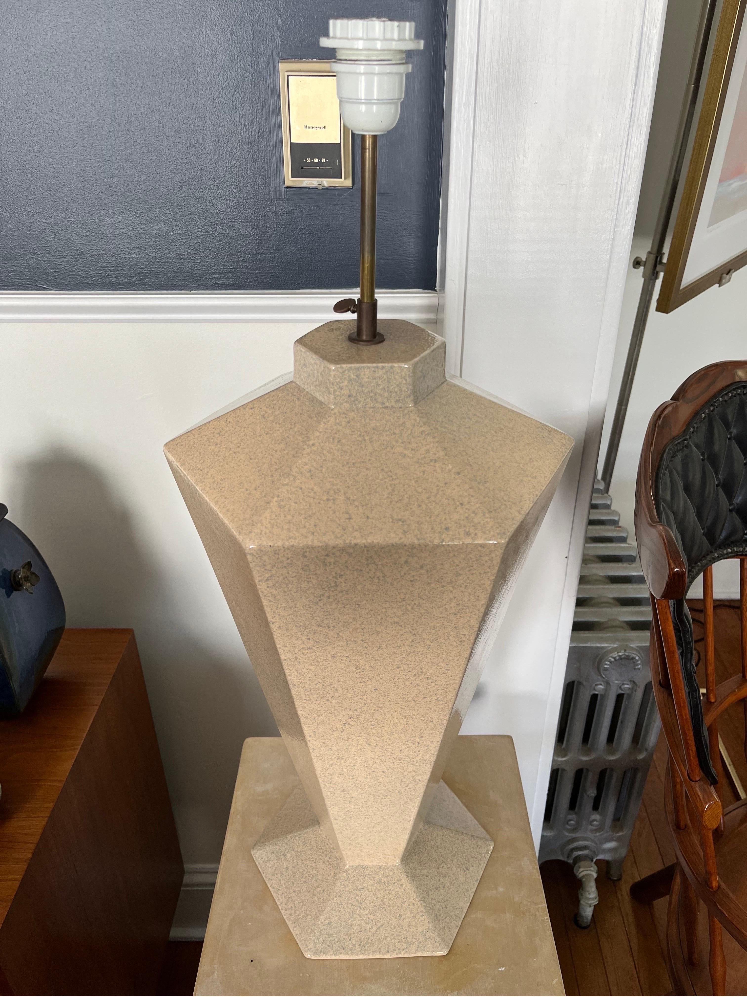 Post-Modern Postmodern French Deco Ceramic Lamp For Sale